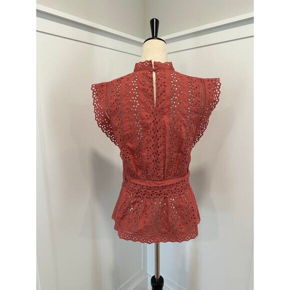Rebecca Taylor Eyelet Top Size 2 - Picture 2 of 5